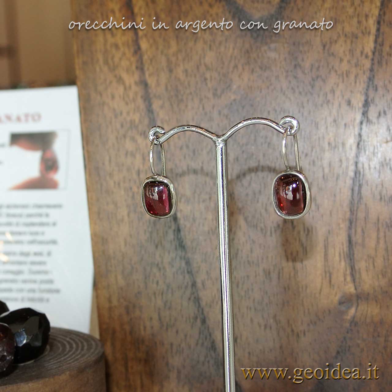 Nenalina Orecchini Pendenti In Argento 925 Per Donna - Con Perla Di Conchiglia E Granato Rosso, Altezza 43 Mm - Gioiello Fatto A Mano, Regalo Ideale